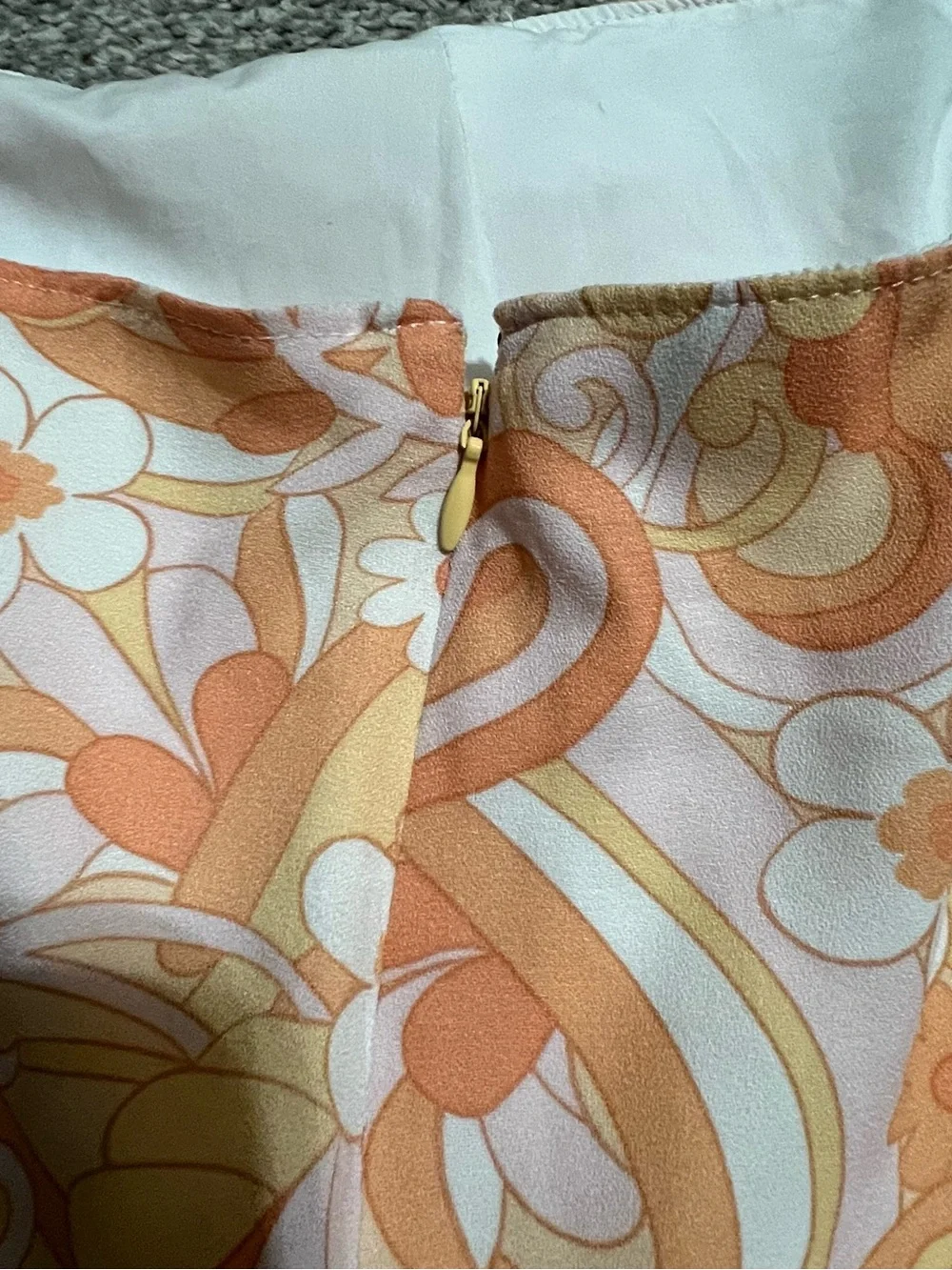 Hollister Peach Retro Floral A-Line Skirt